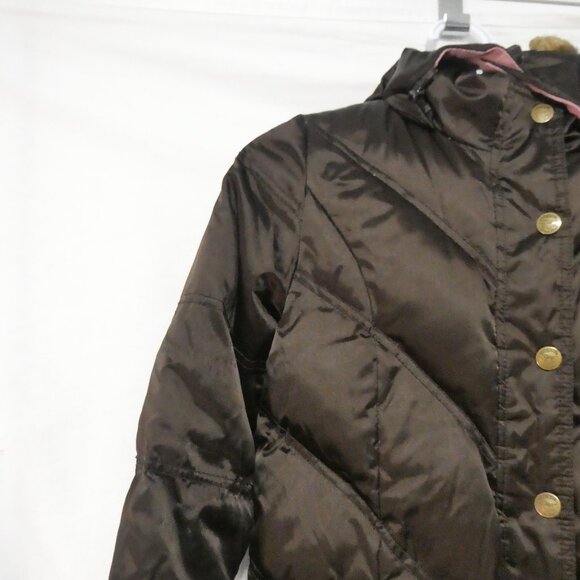 GAP | large (10) | Brown Quilted Hooded Puffer Coat | Removeable Hoodie | GUC - Picture 4 of 15